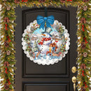 Let It Snow Wood Door Art