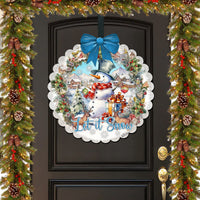 Let It Snow Wood Door Art