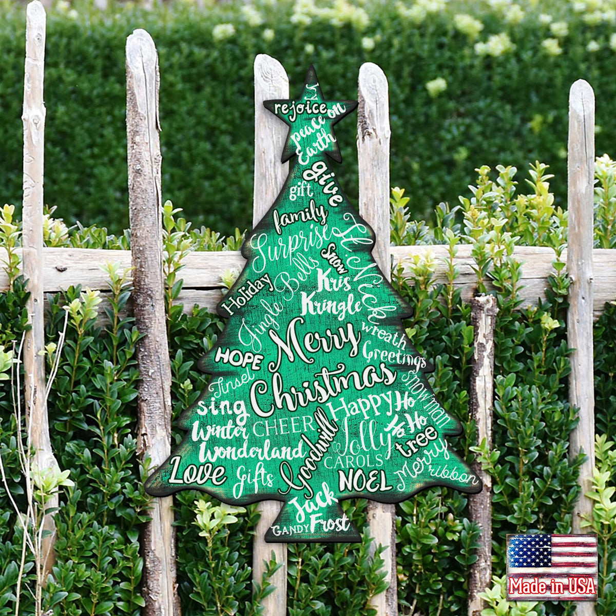 Modern Merry Christmas Tree Door Decor
