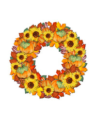 Fall Holiday Door Wreath by G. DeBrekht - Thanksgiving Halloween Decor - 8185305H