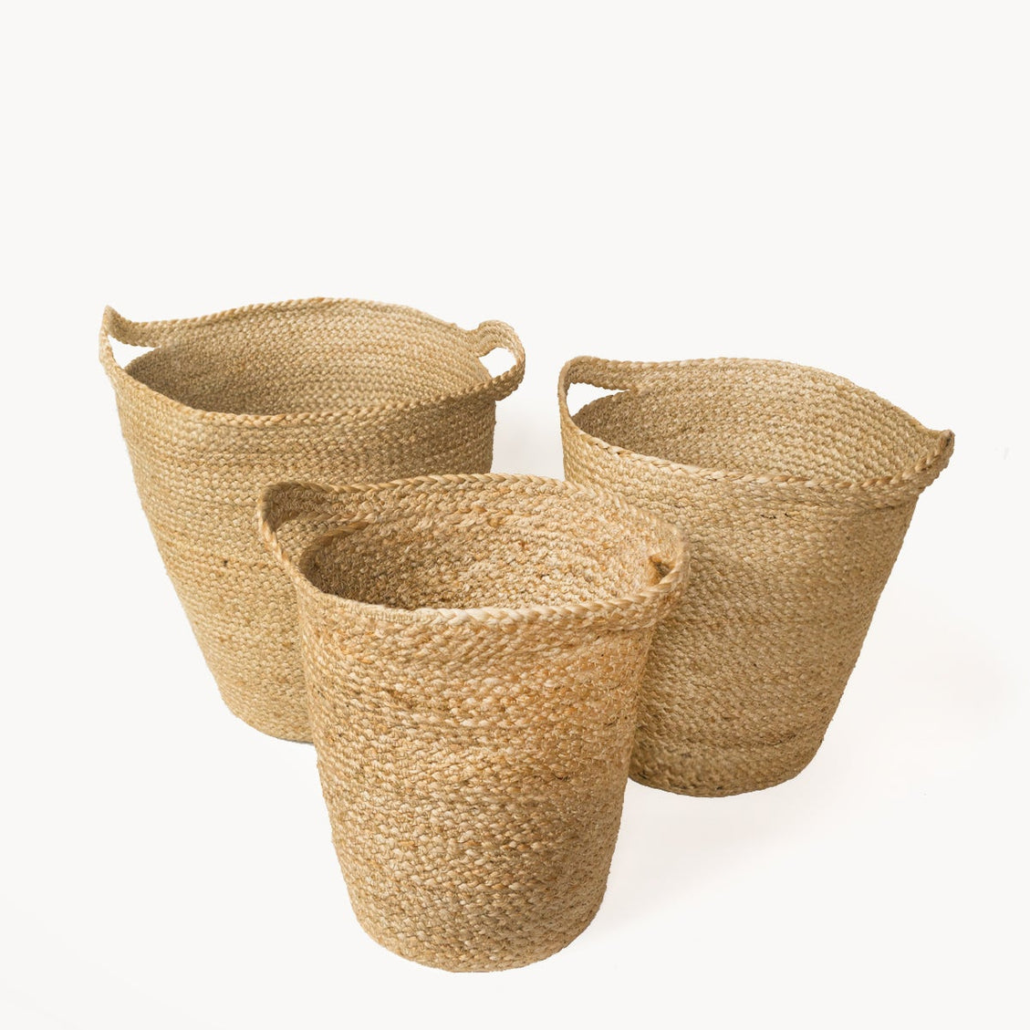 Kata Braided Jute Basket with Slit Handles