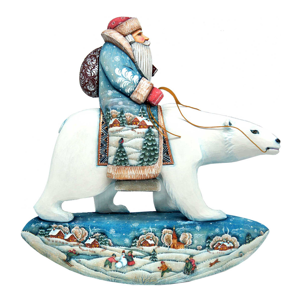 Scandinavian Santa On Polar Bear Christmas Door Decor