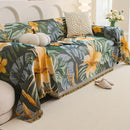 Boho Chic Double-sided Chenille Sofa Cover with Tassels - All-Season
