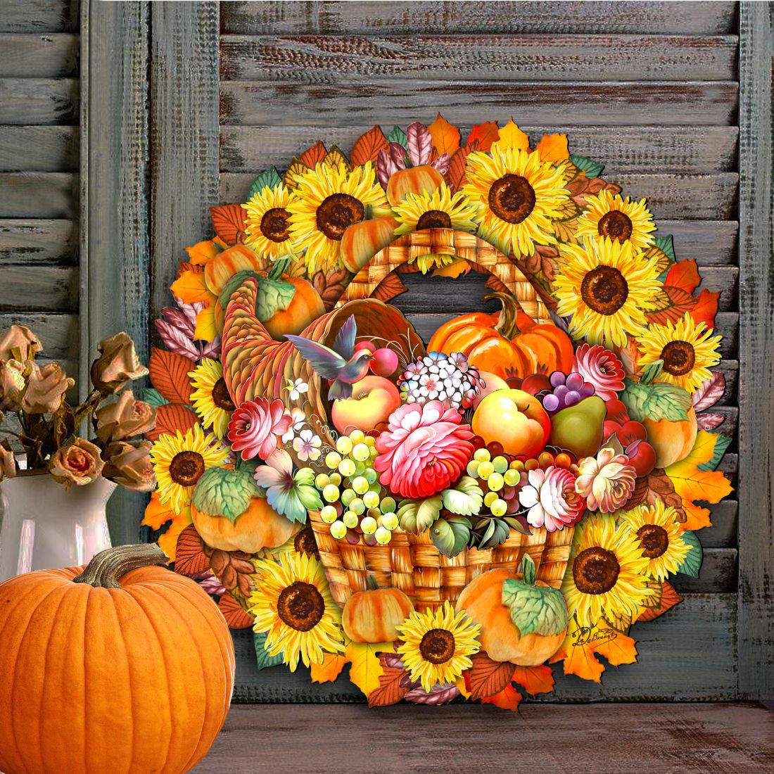 Thanksgiving Wreath Door Sign