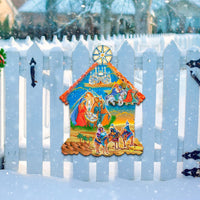 Classic Christmas Nativity Scene Door Hanger