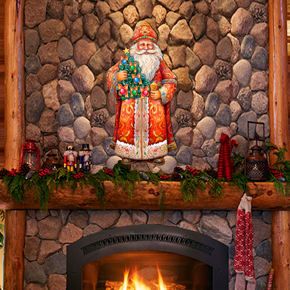 Saint Nicholas & Christmas Tree Door Hanger Art