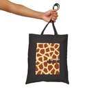 Amour Giraffe Print Canvas Tote Bag
