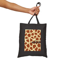 Amour Giraffe Print Canvas Tote Bag
