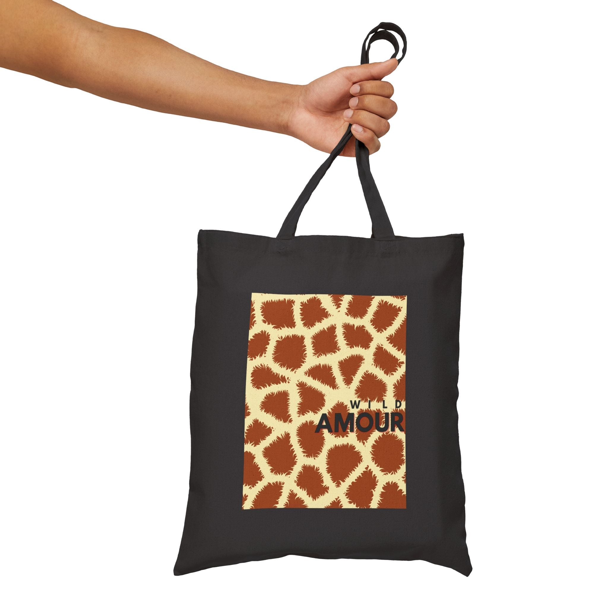 Amour Giraffe Print Canvas Tote Bag