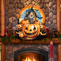 Haunted House & Jack 'o Lantern Front Door Art