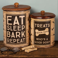 Rustic Dog Treat Canister Set