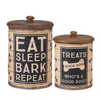 Rustic Dog Treat Canister Set