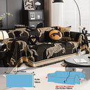 Luxurious Chenille Horse Design Sofa Cover Decor in Orange & Green