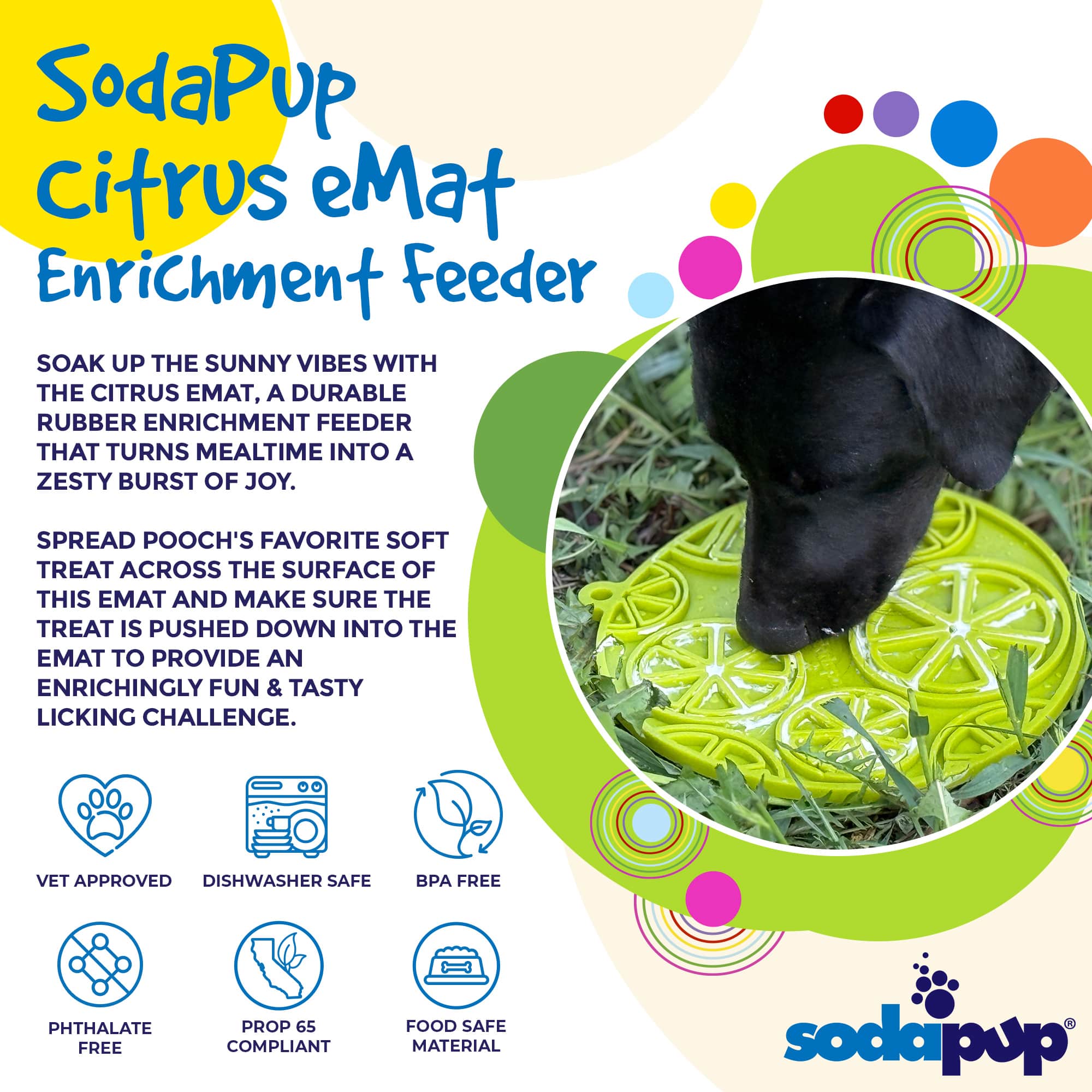 Citrus Enrichment Lick Mat with Suction Cups - 8"