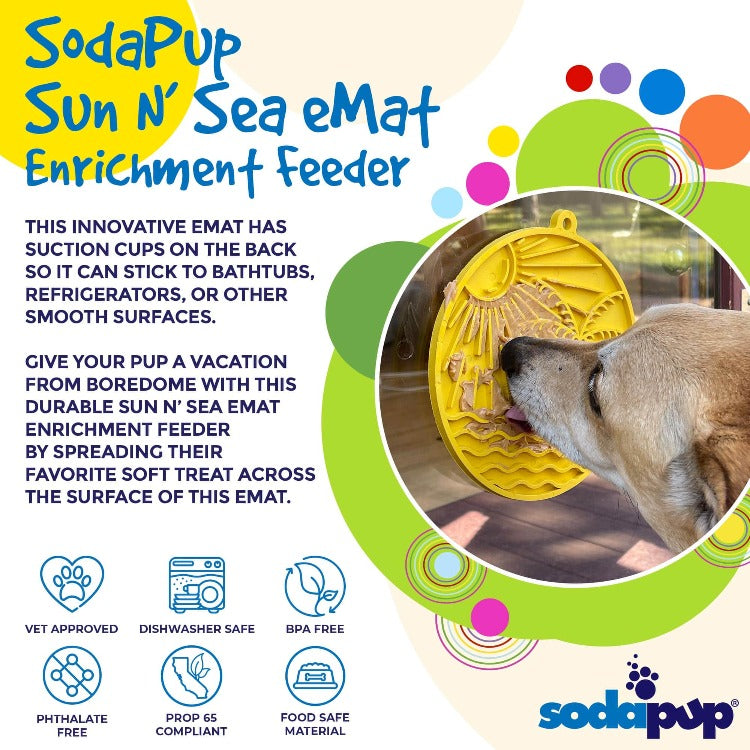 Sun n' Sea Enrichment Lick Mat with Suction Cups - 8"