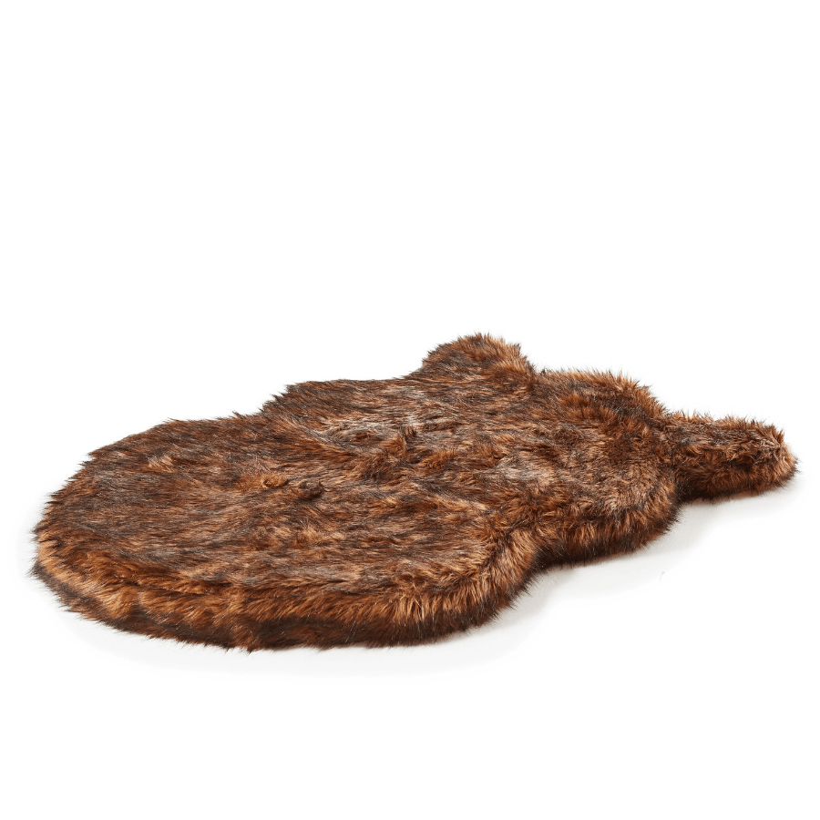 PupRug by Paw.com® Faux Fur Orthopedic Dog Bed: Curve Brown