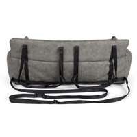 PupProtector™ Faux Cool-to-Touch Vegan Leather Memory Foam Dog Car Bed - Slate Gray