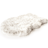 PupRug by Paw.com® Faux Fur Orthopedic Dog Bed: Curve White with Brown Accents