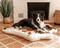 PupRug® Animal Print Memory Foam Dog Bed: Brown Faux Cowhide