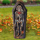 Skeleton Coffin Freestanding Wood Yard Decor