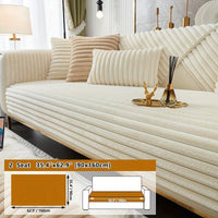 Luxurious Rabbit Fur Sofa Slipcover | Non-Slip Light Grey for dog use
