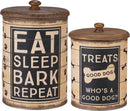 Rustic Dog Treat Canister Set