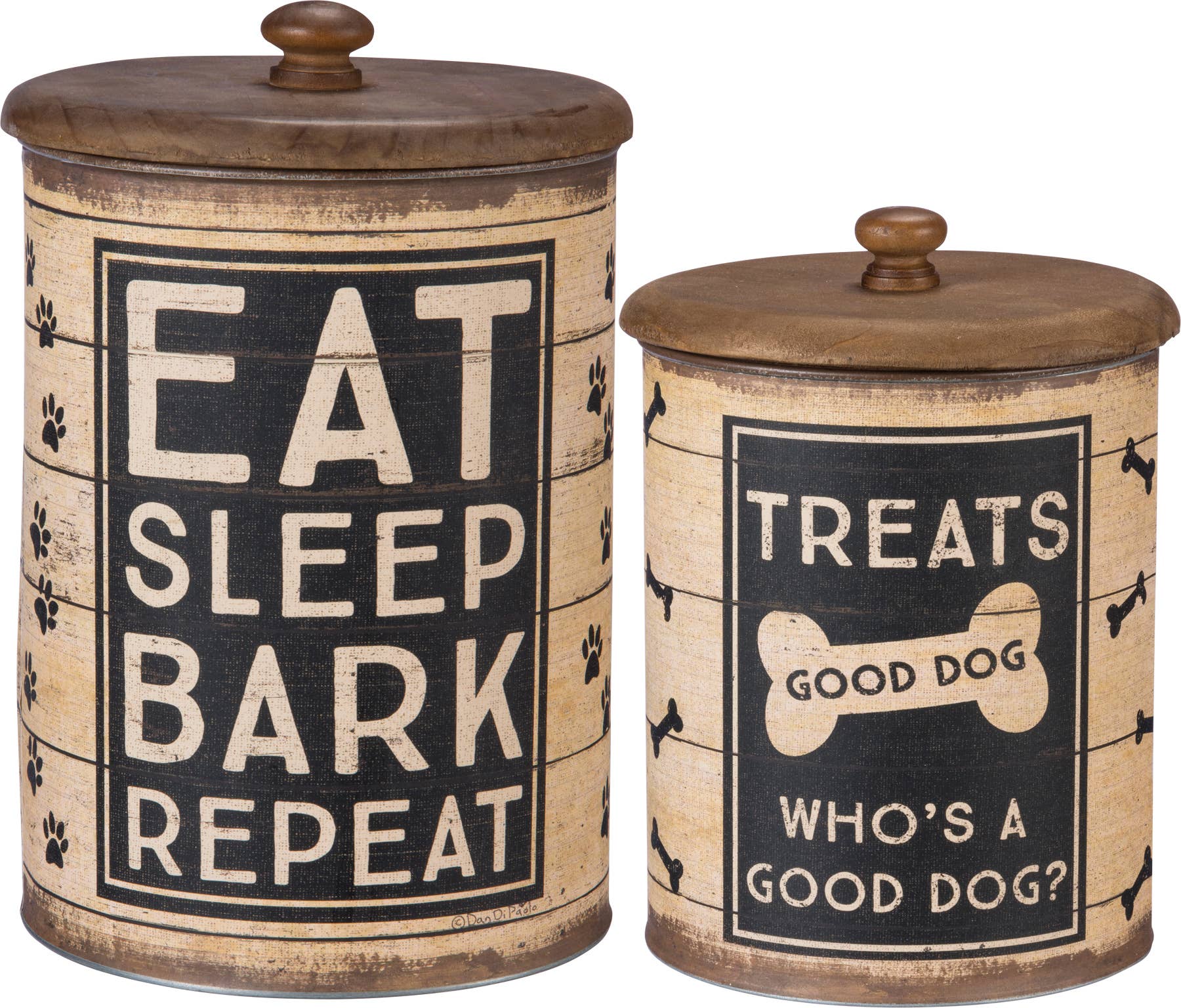 Rustic Dog Treat Canister Set