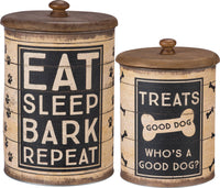Rustic Dog Treat Canister Set