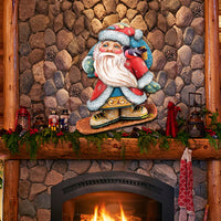 Cool Snowboarding Santa Door Hanger