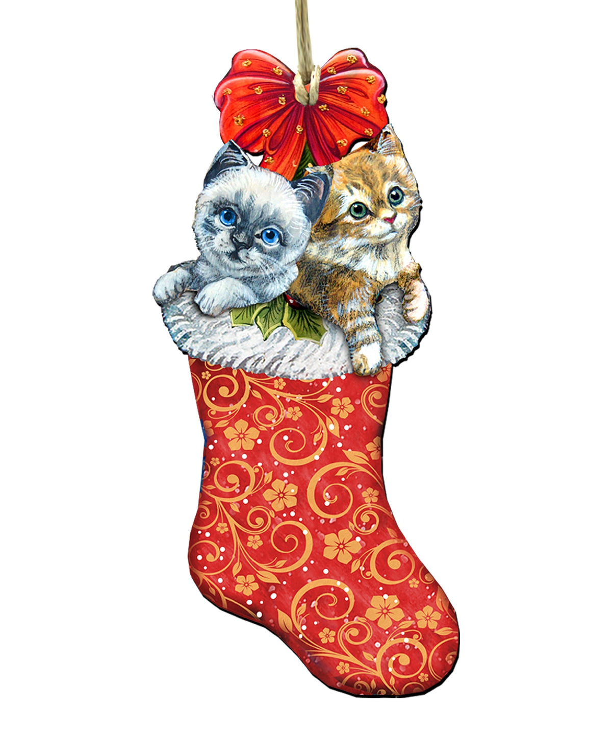 Christmas Morning Kitten Surprise Door Hanger
