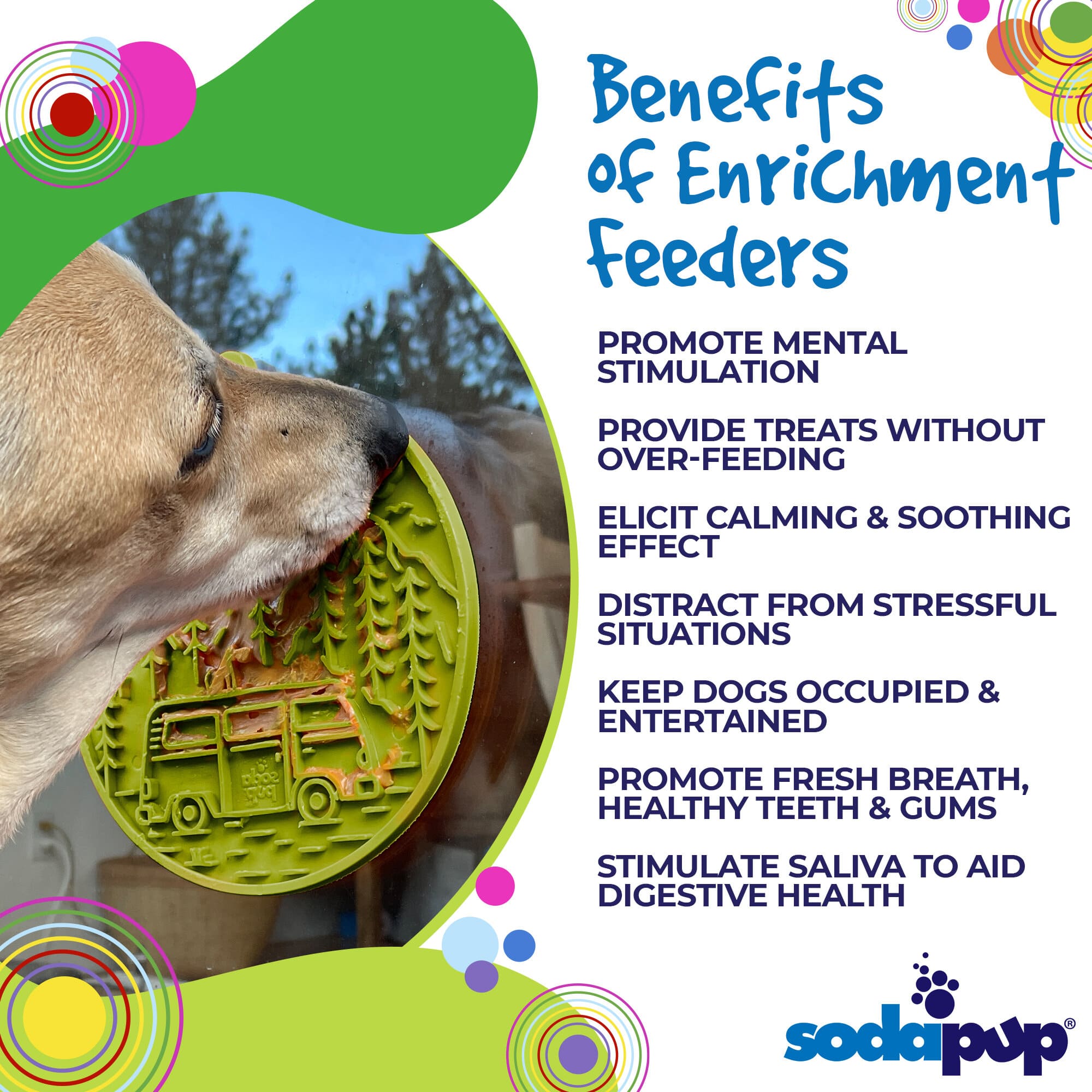 Retro Camper Enrichment Lick Mat with Suction Cups - 8"