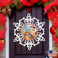 Snowflake Santa & Rudolph Reindeer Door Decor