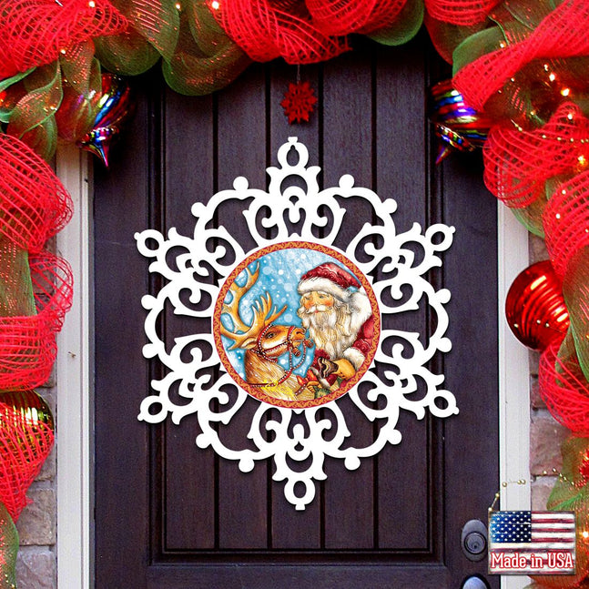 Snowflake Santa & Rudolph Reindeer Door Decor