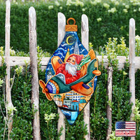 Santa & Airplane Sleigh Door Hanger Decor