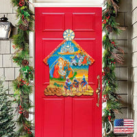 Classic Christmas Nativity Scene Door Hanger