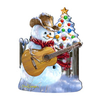 Cowboy Snowman Christmas Door Hanger