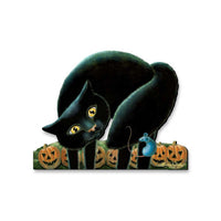 Black Cat Halloween Wood Door Art