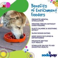 Sun and Moon Slow Feeder Dog Bowl for Enrichment - 8" diameter x 1.5" deep