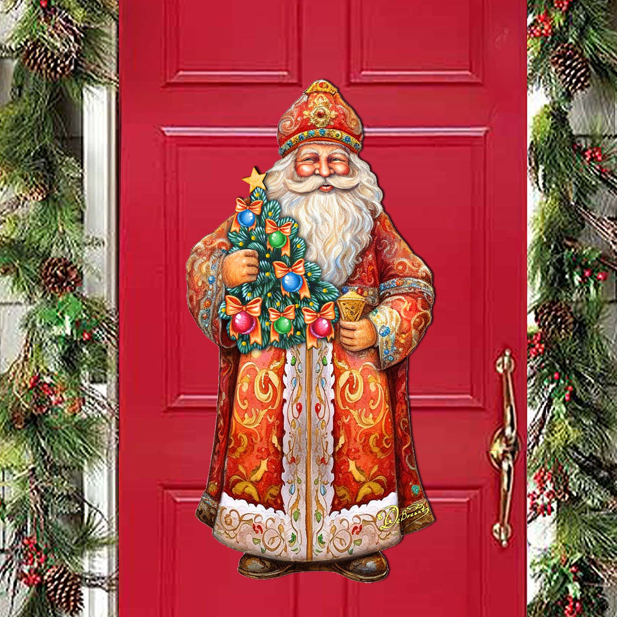 Saint Nicholas & Christmas Tree Door Hanger Art