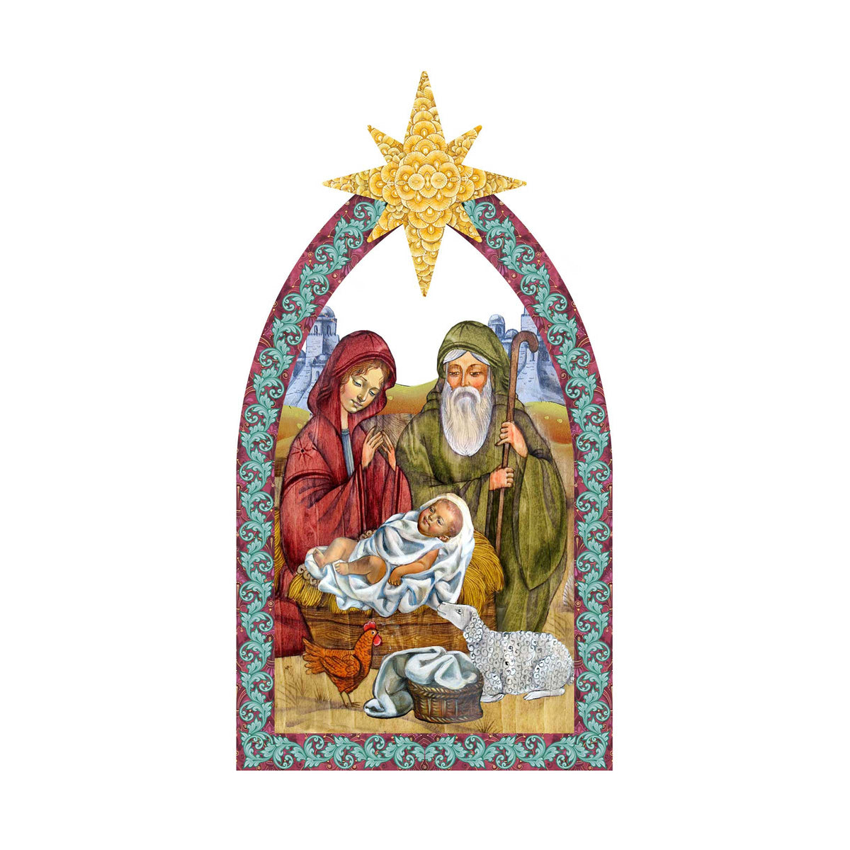 Illustrated Nativity Door Hanger