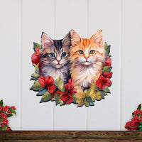Kittens Holiday Front Door Art
