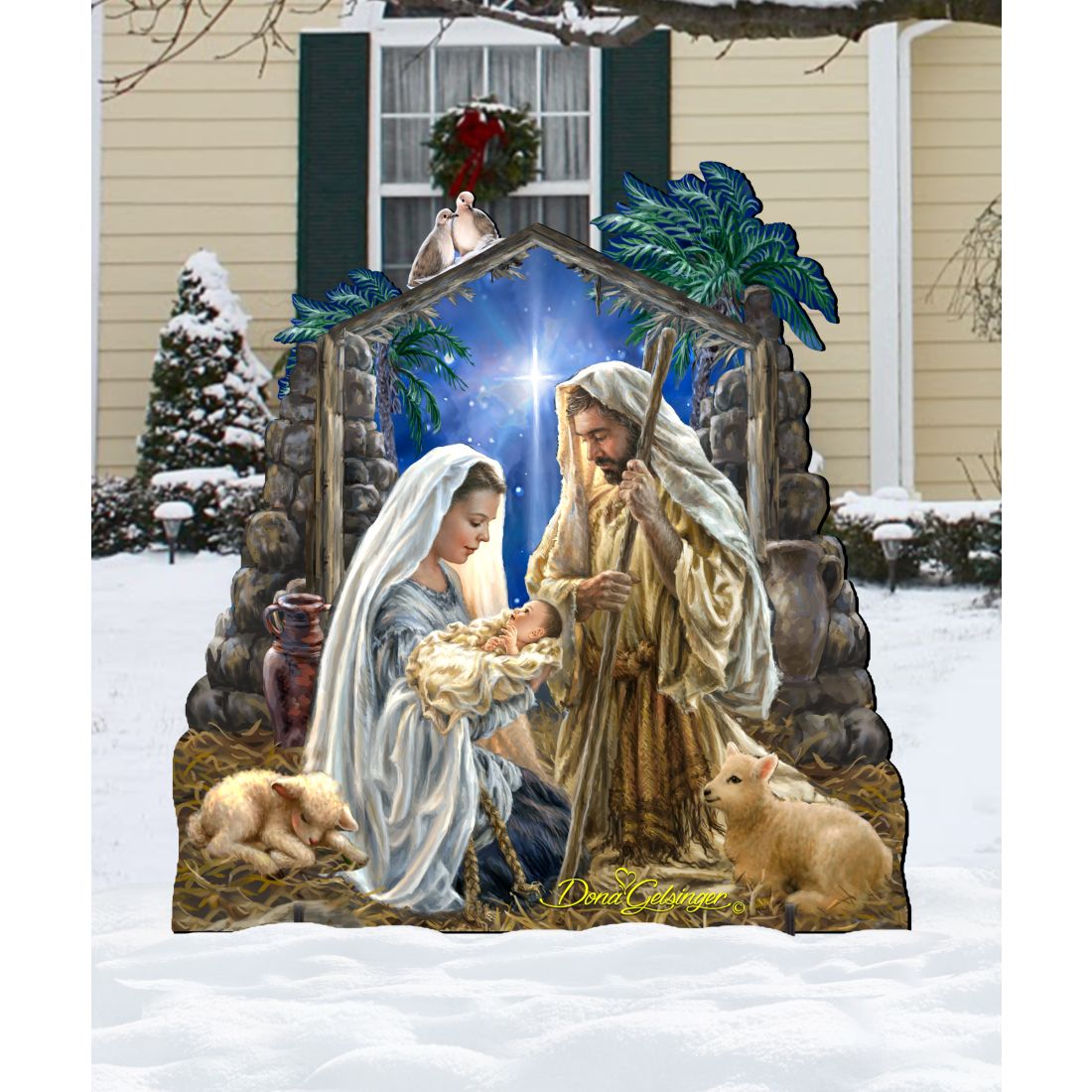 O Holy Night Nativity Scene Outdoor Lawn Display
