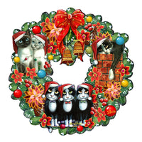 Cat Lovers Christmas Holiday Wreath