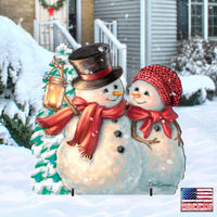 Vintage Snowman & Snowlady Lawn Art