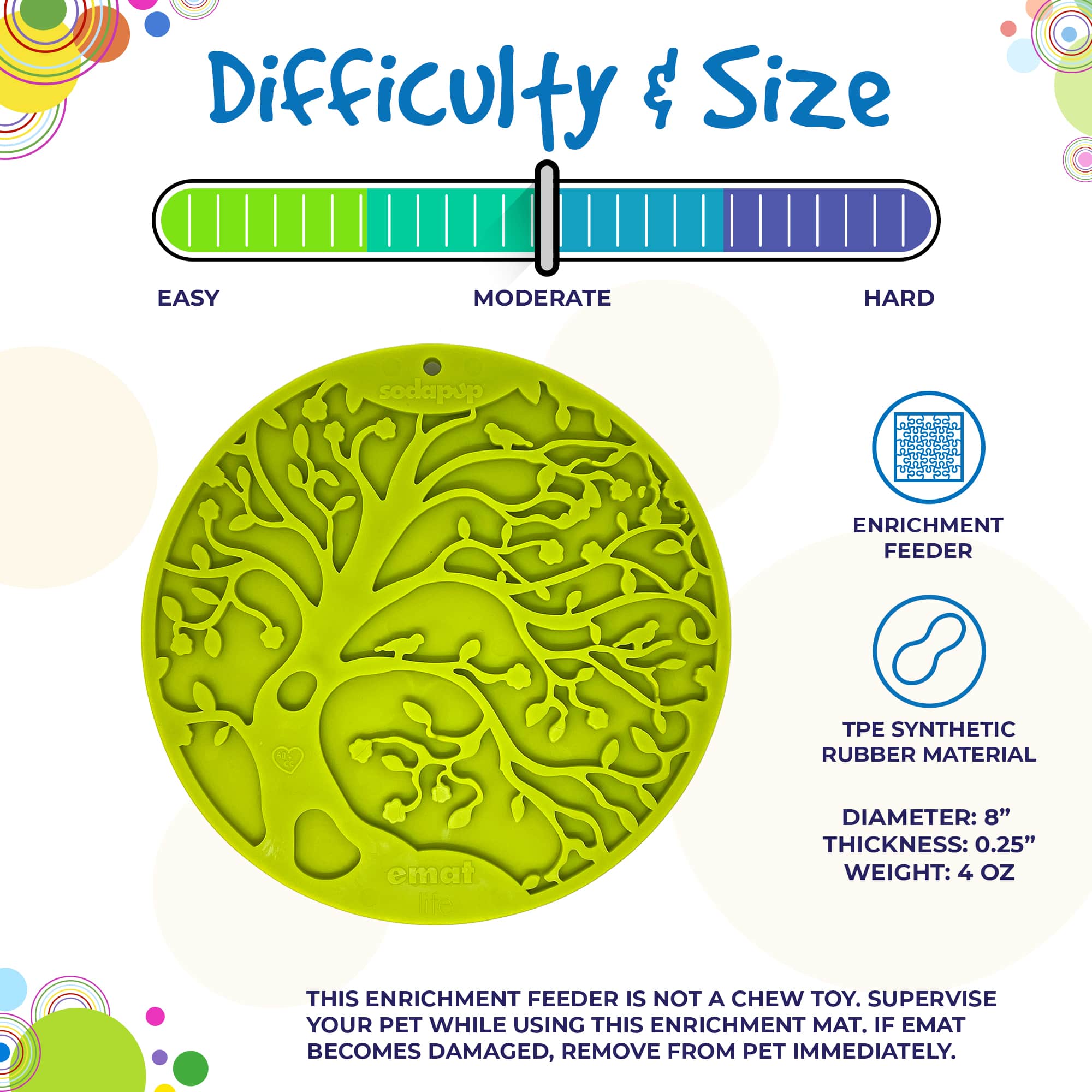 Tree of Life Enrichment Lick Mat with Suction Cups - 8"