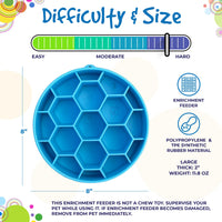 Honeycomb Slow Feeder Dog Bowl for Enrichment - 8" diameter x 2" deep