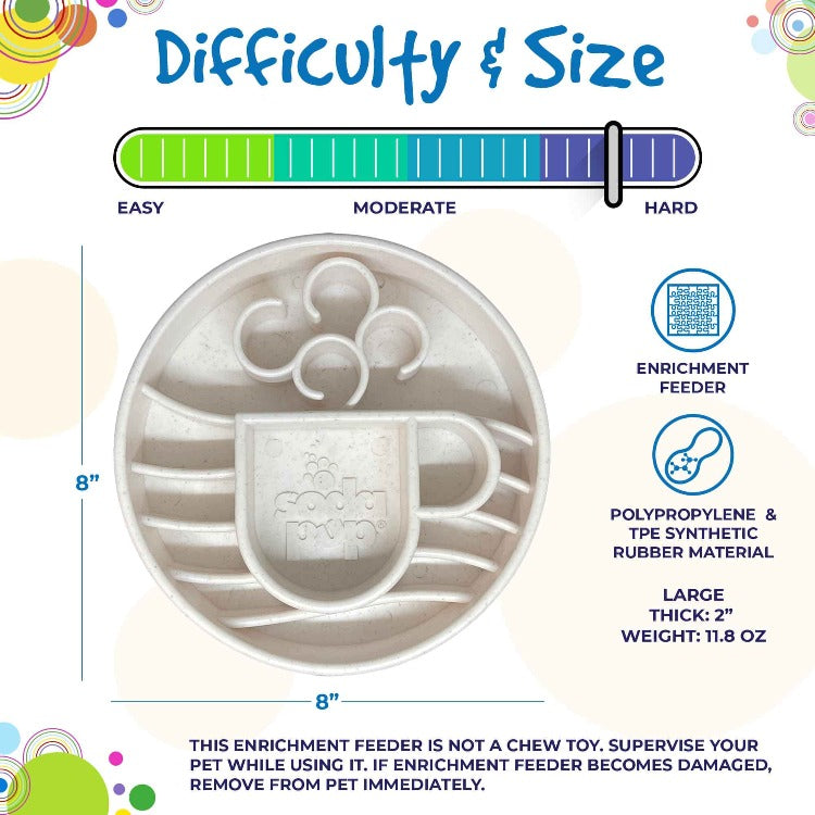 Java Slow Feeder Dog Bowl for Enrichment - 8" diameter x 2" deep