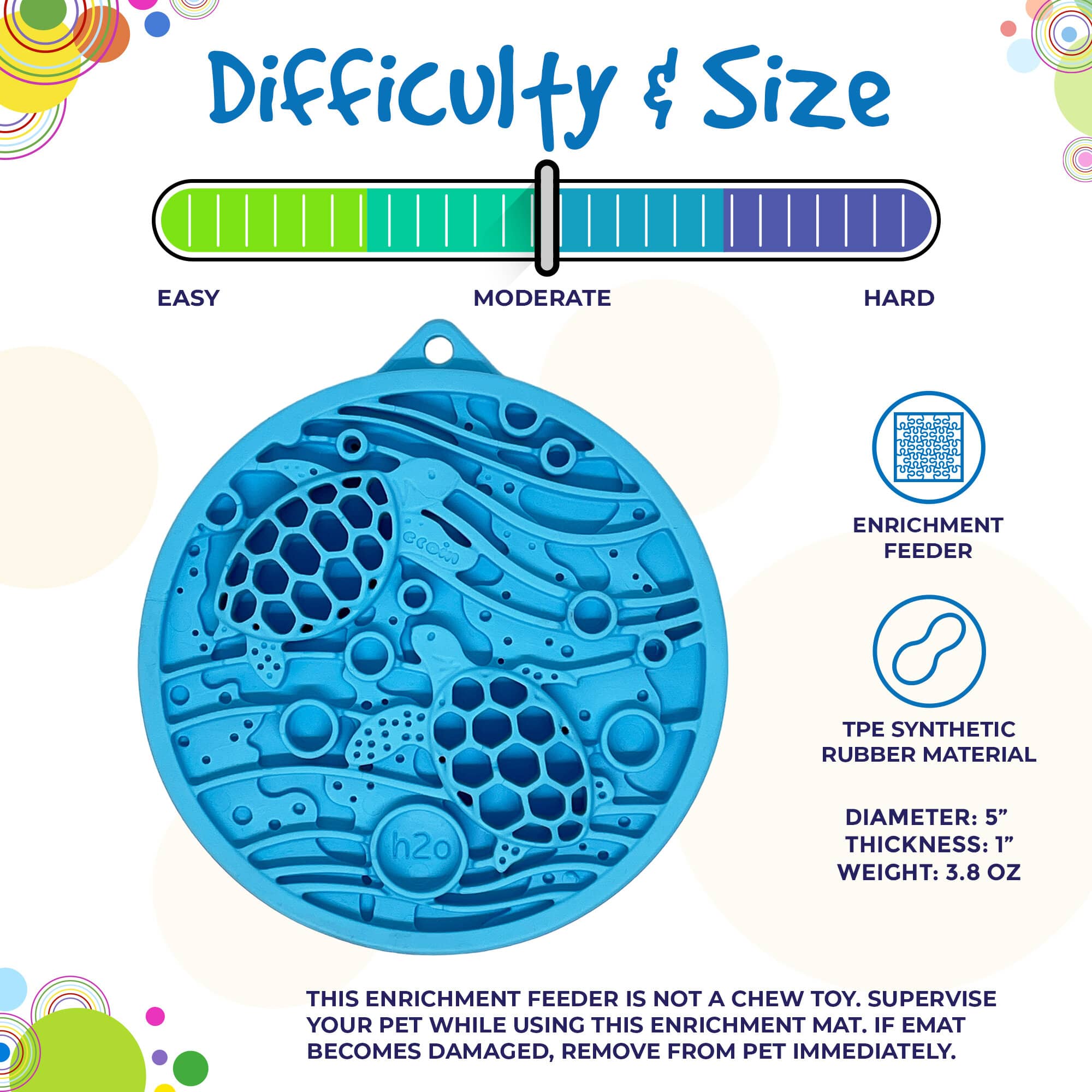 Turtle Mini Enrichment Lick Mat with Suction Cups - 5"