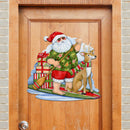Paddleboarding Santa, Reindeer & Presents Wood Art