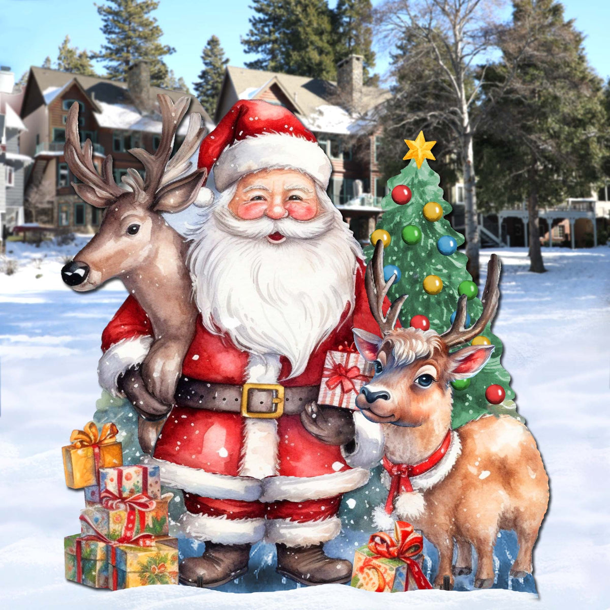 Santa & Reindeer Outdoor Decor